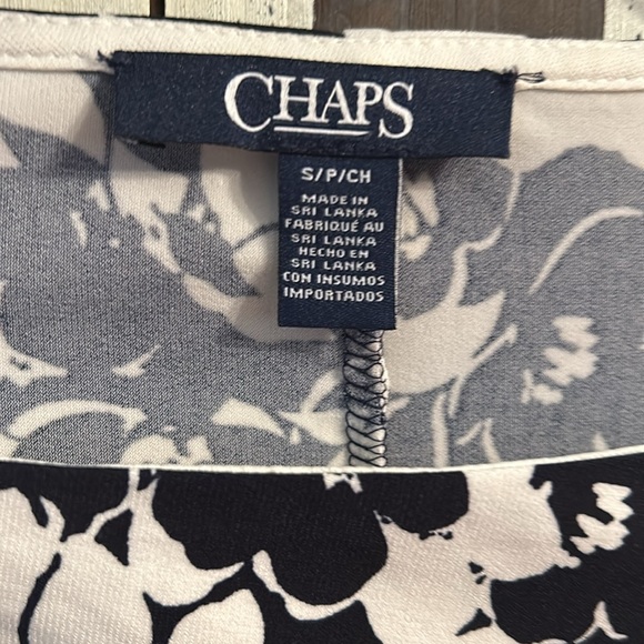 Chaps S/P/CH black and white flower dress - Picture 2 of 4